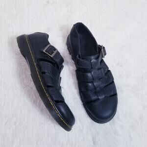 Dr. Martens Fenton Unisex Black Leather Sandals